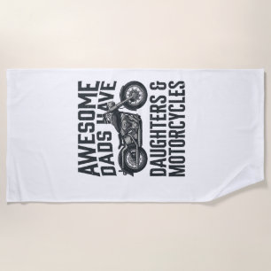Serviette De Plage Citation Papa Fille Moto Vintage Vector Desi
