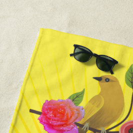 Serviette De Plage Citron jaune soleil et gouttes de ragoût