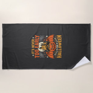 Serviette De Plage Citrouille d'Halloween Jamais Trop Tôt Château Gra