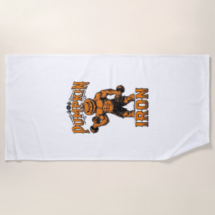 Serviette De Plage Citrouille Fer Vintage Bodybuilder Halloween Desig