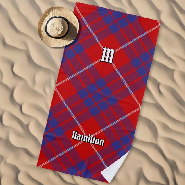 Serviette de plage Clan Hamilton Red Tartan (Créateur téléchargé)