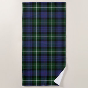 Serviette De Plage Clan Plaid MacKenzie Green Purple Check Tartan