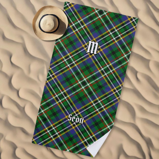 Serviette de plage Clan Scott Green Tartan (Créateur téléchargé)