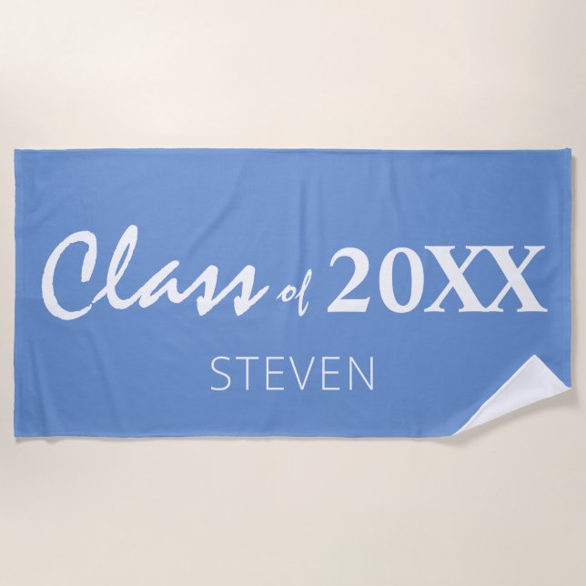 Serviette De Plage Classe de diplôme de l'année personnalisée Personn (Devant)