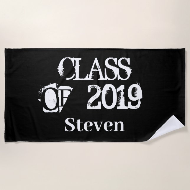 Serviette De Plage Classe personnalisée d'obtention du diplôme du (Devant)