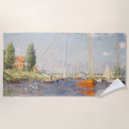 Serviette De Plage Claude Monet. Bateaux rouges, Argenteuil