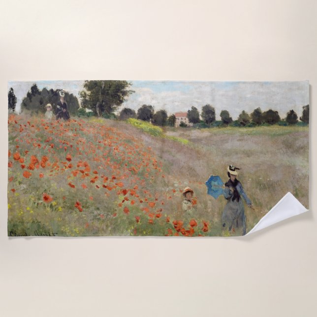 Serviette De Plage Claude Monet - Champ de pavot (Devant)