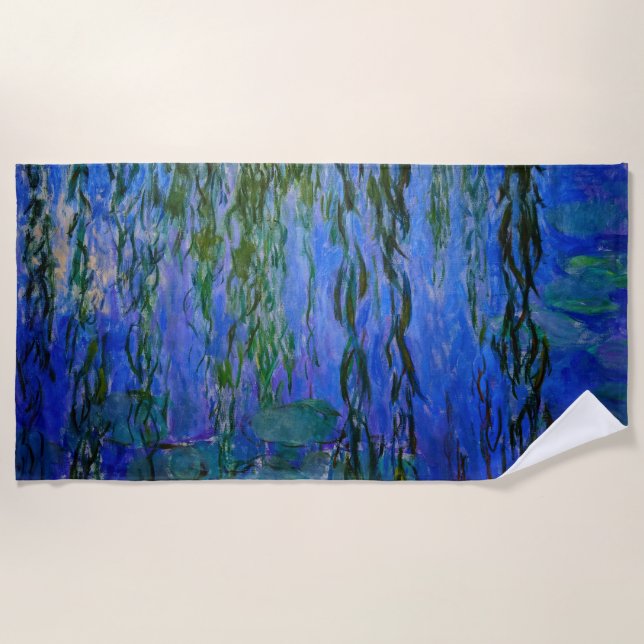 Serviette De Plage Claude Monet - Lys d'eau avec saule plumant (Devant)