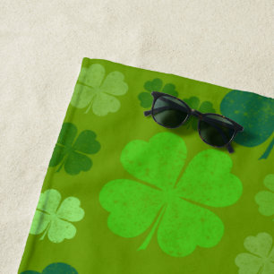 Serviette De Plage Clovers verts, Lucky Clovers, Saint Patrick's Day