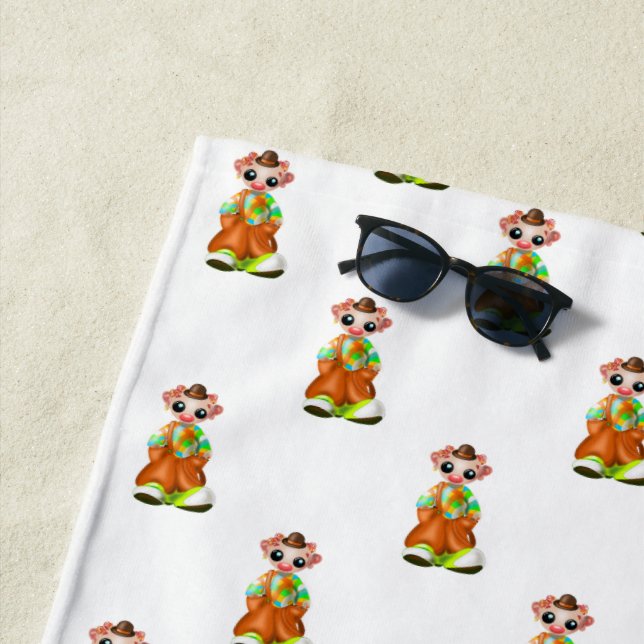 Serviette de plage Clown Boy (En situation)