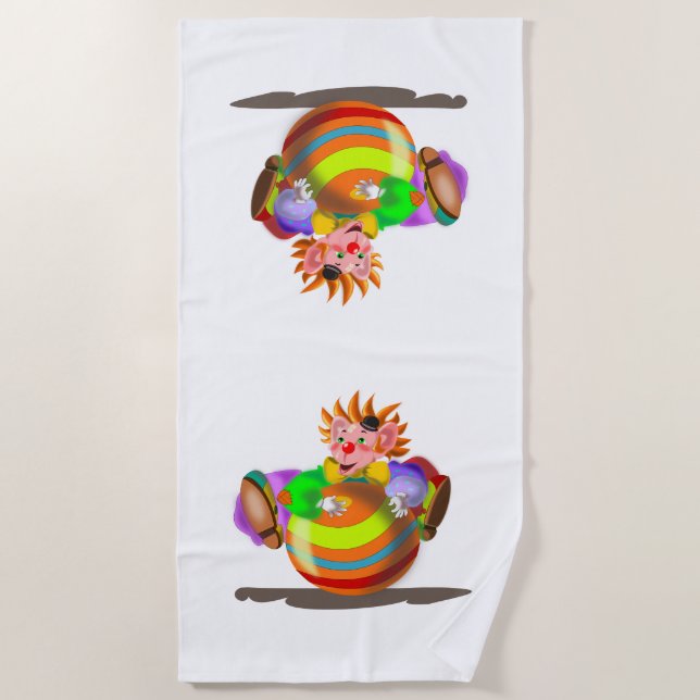 Serviette De Plage Clown fou heureux (Devant)
