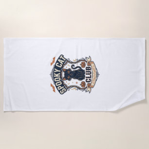 Serviette De Plage Club Chat Effrayant Chat Halloween Chat Effrayant
