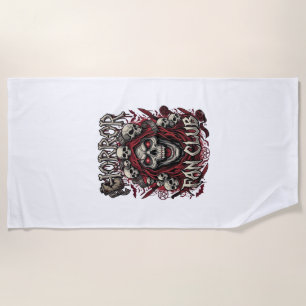 Serviette De Plage Club de fans d'horreur Halloween Crâne Hurleur Cap