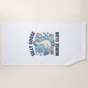 Serviette De Plage Club de l'infirmière oie idiote Création vectoriel