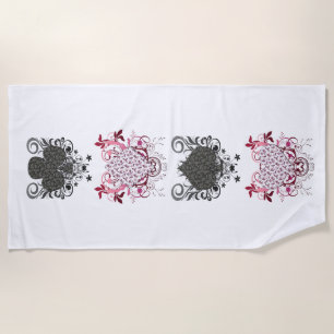 Serviette De Plage Club, Diamant, Pique, Coeur