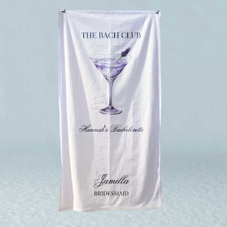 Serviette De Plage Club Social Cocktail Lavande Les Filles du Voyage