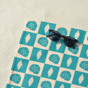 Serviette De Plage Coastal Check Motif Beach Towel