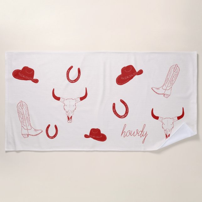 Serviette de plage Coastal Cowgirl (Devant)