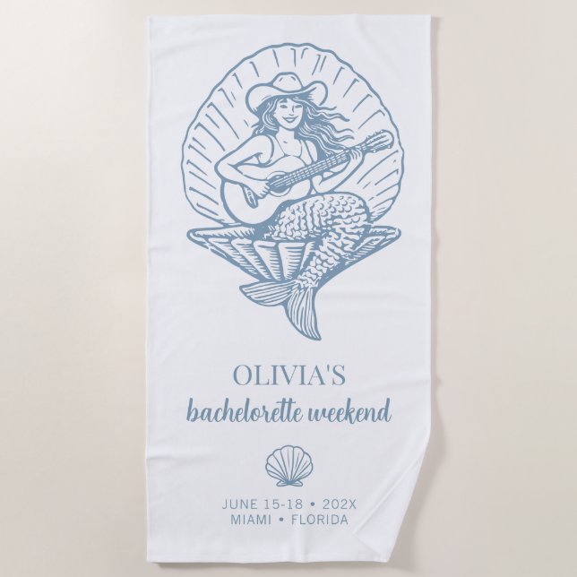 Serviette De Plage Coastal Cowgirl plage week-end bachelorette (Devant)