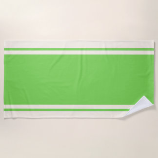 Serviette De Plage Coastal Stripe Beach Towel - Lime & Cream
