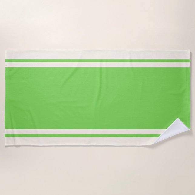 Serviette De Plage Coastal Stripe Beach Towel - Lime & Cream (Devant)