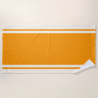 Serviette De Plage Coastal Stripe Beach Towel - Orange & Cream