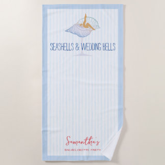 Serviette De Plage Cocardes de mariage Coquillages Croisière de plage