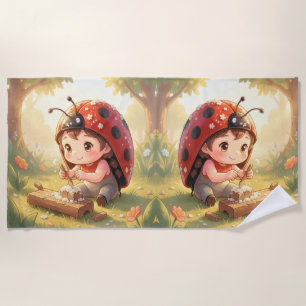Serviette De Plage Coccinelle et le royaume de nectar caché