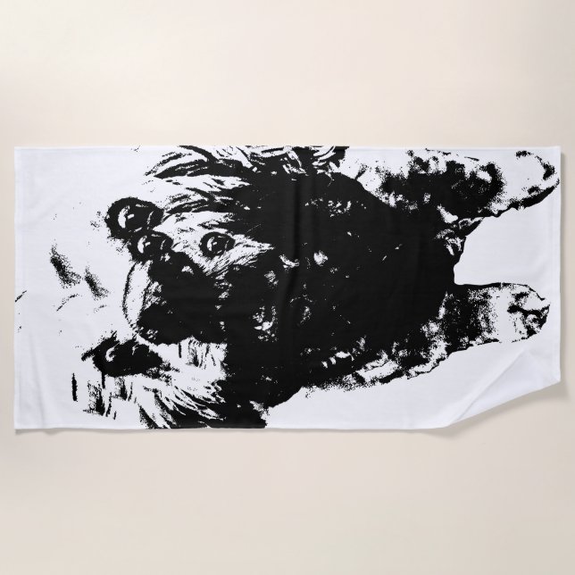 Serviette De Plage Cocker Sketch –   Bold Dog, Big Splash (Devant)