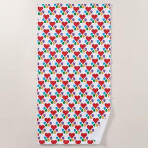 Serviette De Plage Coeur-Paw Motif Empreintes Animales Amateurs d'ani