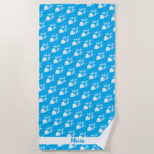 Serviette De Plage Coeur populaire portugais en motif fleuri