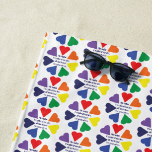 Serviette De Plage Cœurs Arc-en-Ciel