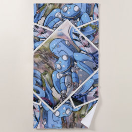 Serviette De Plage Collage d'art de rue coloré