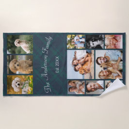 Serviette De Plage Collage de texte et de photo personnalisé