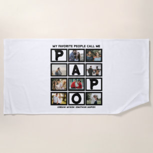 Serviette De Plage Collage photo Grandpa Papo 8