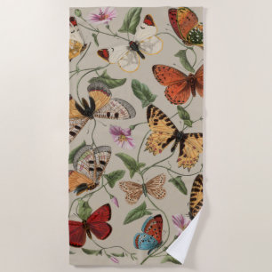 Serviette De Plage Collection de la papillon Moth Nature Dessin