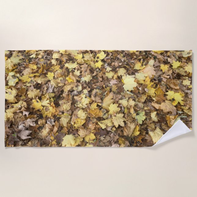 Serviette De Plage Collection Feuilles jaunes d'automne (Devant)