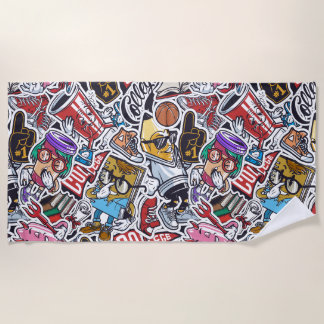Serviette De Plage College Dynamic Art Urban Graffiti motif