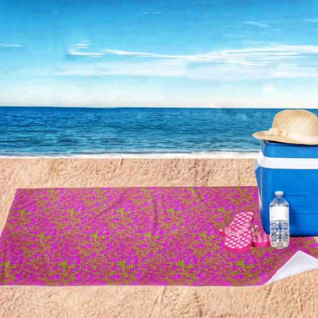 Serviette De Plage Color Medley (This Color Medley Beach Towel design, is a delight, in pink and gold!)