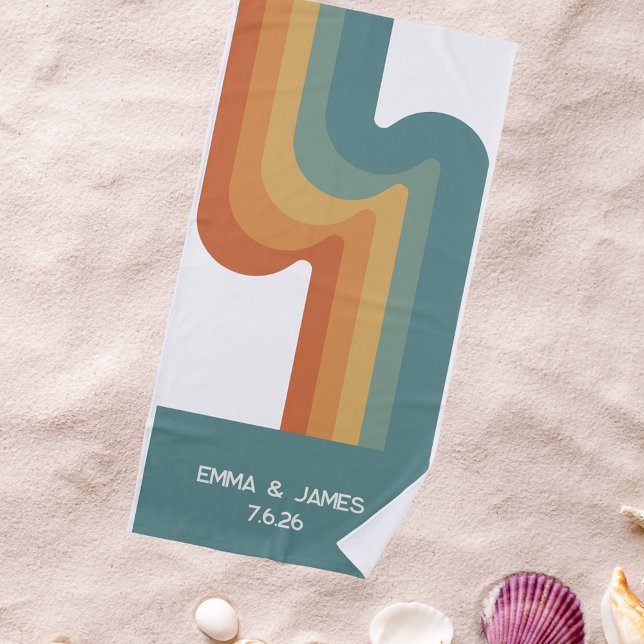 Serviette de plage colorée Mariage tendance (Créateur téléchargé)