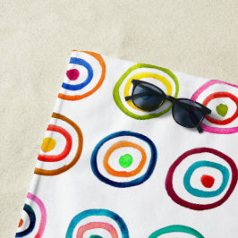 Serviette De Plage Colorful circle rainbow watercolor