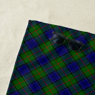 Serviette De Plage Colquhoun tartan bleu vert plaid