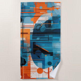 Serviette De Plage Composition géométrique Abstraite