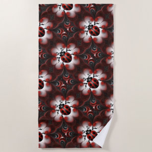 Serviette De Plage Conception artistique abstraite de coccinelle,