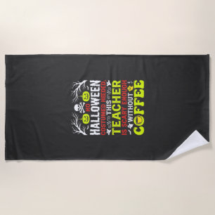 Serviette De Plage Conception de café assez effrayant pour Halloween 