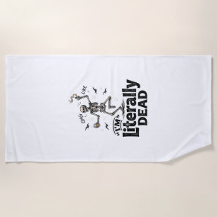 Serviette De Plage Conception de chemise d'humour de squelette vintag