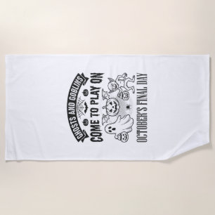 Serviette De Plage Conception de chemise Halloween Fantômes et Gobeli