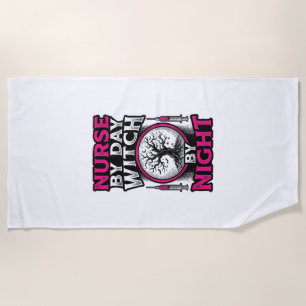 Serviette De Plage Conception de chemise Halloween Sorcière de nuit I