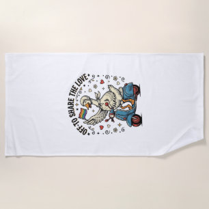 Serviette De Plage Conception de chemise vintage d'amour de scooter d