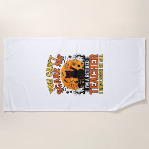 Serviette De Plage Conception de chemise vintage de chat Halloween d'